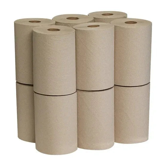 Marathon 100% Recycled Paper Towel, Brown, 1-Ply, 350 ft Rolls, 12-count - USA MEGA SHOP