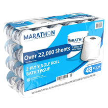Bath tissue roll pack with 2-ply single roll, over 22,000 sheets, blue label