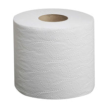 White 2-ply bath tissue roll with open center core