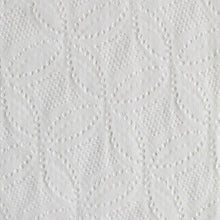 White 2-ply bath tissue sheet with embossed dot pattern
