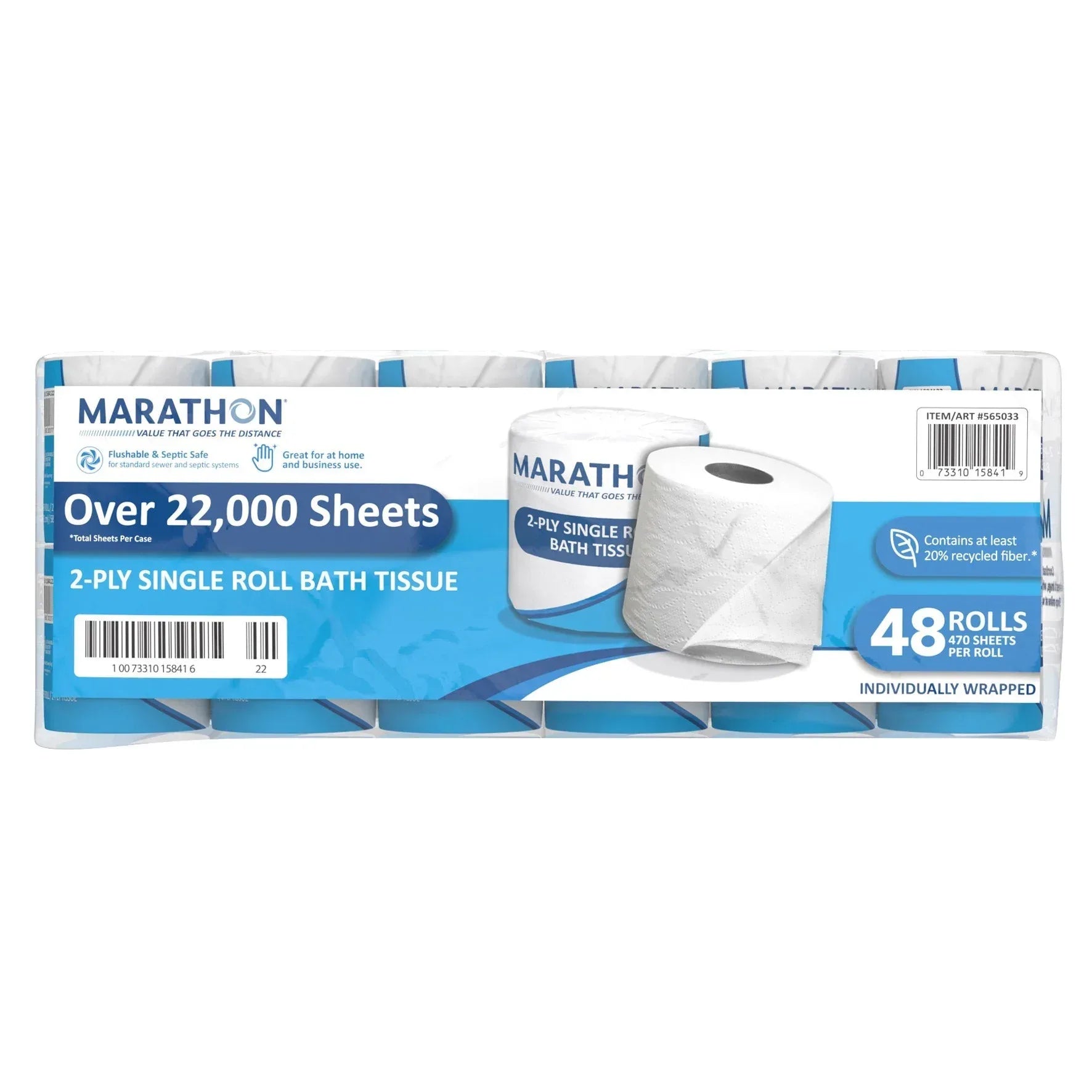 Marathon Bath Tissue, 2-Ply, 470 Sheets, 48 Rolls - USA MEGA SHOP