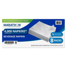 Marathon Beverage Napkin, 1-Ply, 500-count, 8-pack