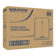 Brown box for folded paper towel dispenser with dispenser illustration