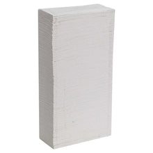 Close-up stack of white 2-ply 1/8-fold dinner napkins