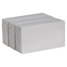 Set of folded white 1/8-fold 2-ply dinner napkins