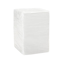 Cube bundle of white 1-ply beverage napkins, neatly stacked