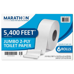 Marathon Jumbo Roll Bath Tissue, 2-Ply, 900 ft Rolls, 6 Rolls - USA MEGA SHOP