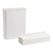 Stack of C-fold 2-ply paper towels, white folded sheets