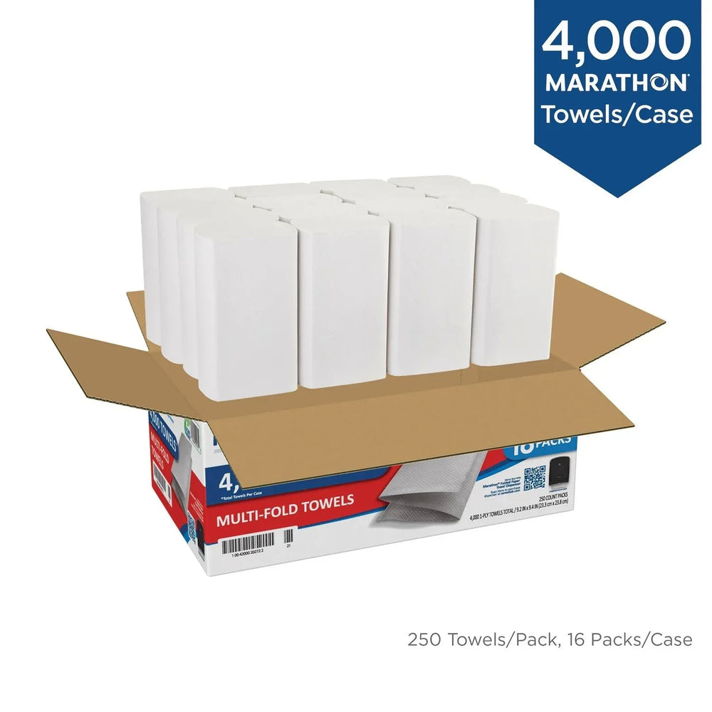 Marathon Multifold 1-Ply White Paper Towels 16 pks., 250 towels/pk - USA MEGA SHOP