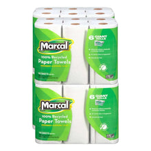 Wrapped Marcal 2-ply recycled paper towels, 6 giant rolls multipack