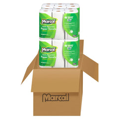 Marcal 100% Recycled Paper Towels, 2-Ply, 140 Sheets, 24 Rolls - USA MEGA SHOP