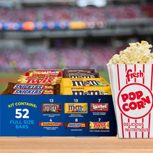 Assorted full-size candy bars display kit with popcorn cup