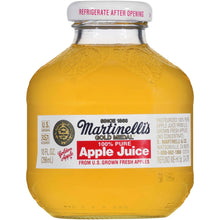 Martinelli's 100% pure apple juice bottle, 10 fl oz, yellow-gold