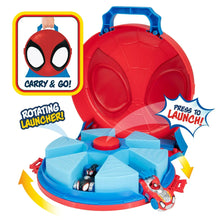 Action launch carry case with rotating launcher, red and blue, toddler Spidey toy