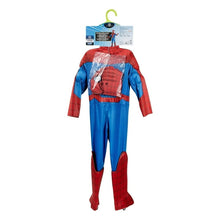 Spider-Man kids deluxe costume back view with hangtag packaging