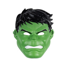 Green Incredible Hulk character face mask with black spiky hair and eye cutouts