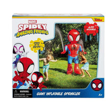 Boxed 6-ft inflatable sprinkler with Spiderman figure and action scene