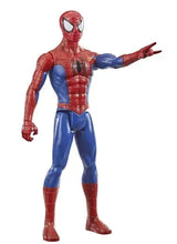 Spider-Man action figure in red-and-blue suit, arms out stance