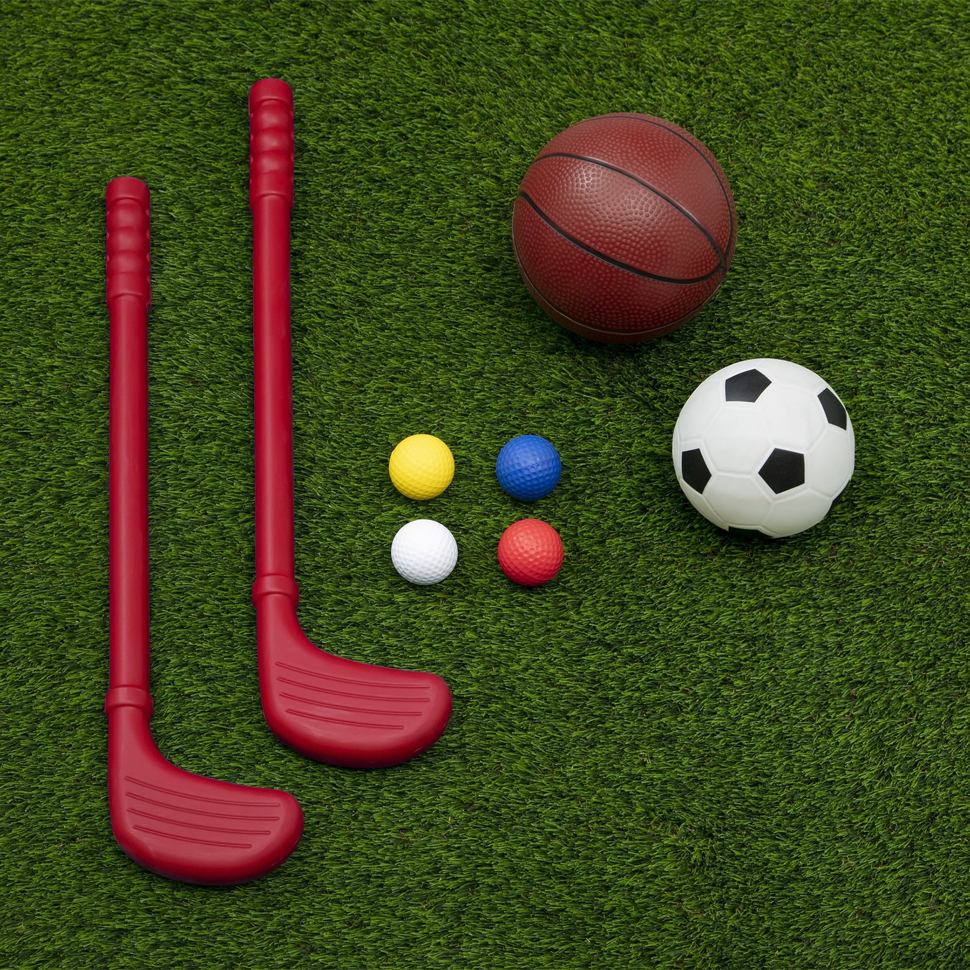 Marvel Spider-Man 4-in-1 Sports Center – Adjustable Basketball Hoop, Soccer/Hockey Net & Golf, Red