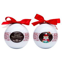 Mary Macleod's Holiday Ornament Tin of Chocolate Crunch Shortbread Cookies, 12 Oranament Tins, 72 Cookies Total - USA MEGA SHOP