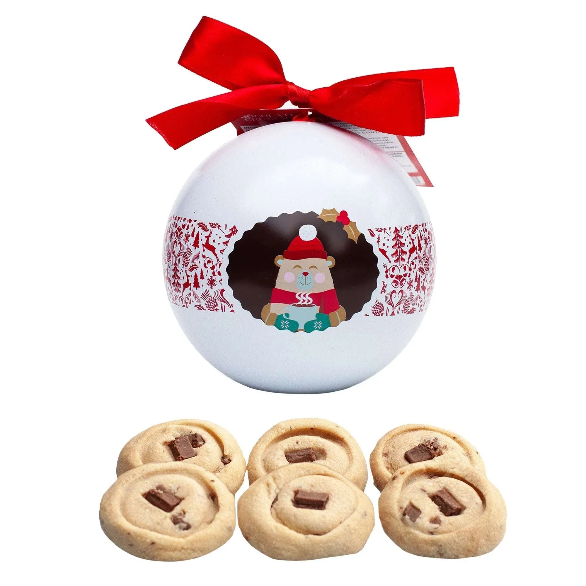 Mary Macleod's Holiday Ornament Tin of Chocolate Crunch Shortbread Cookies, 12 Oranament Tins, 72 Cookies Total - USA MEGA SHOP