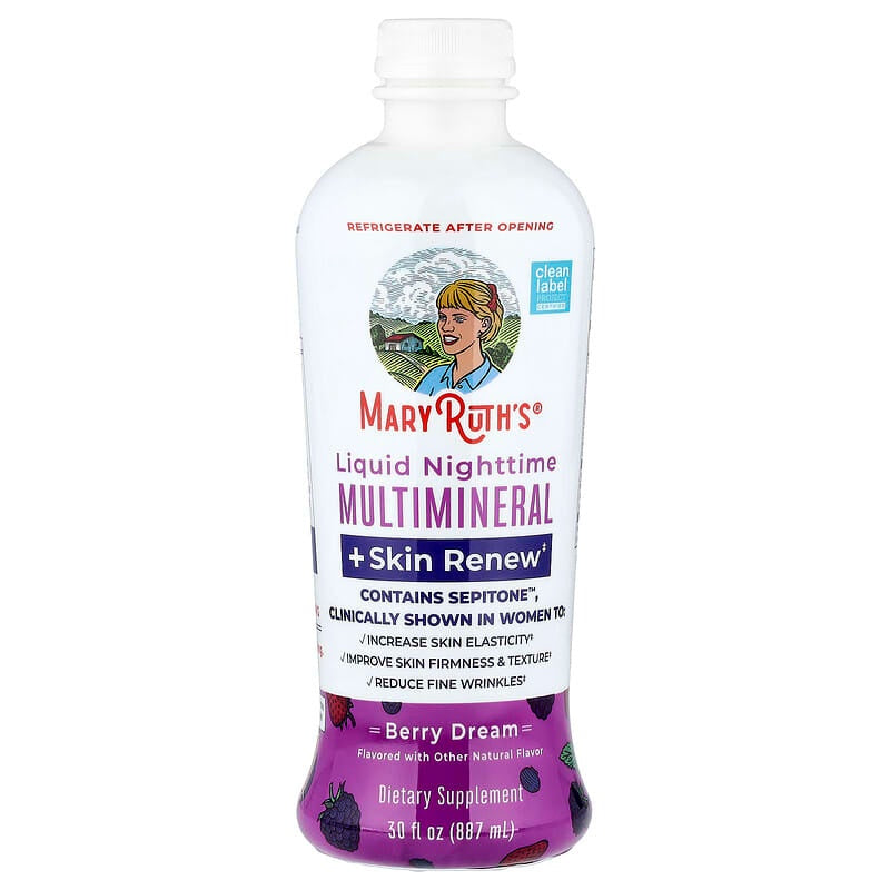MaryRuth's, Liquid Nighttime Multimineral + Skin Renew, Berry Dream