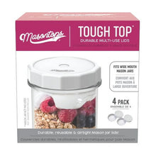 Masontops tough top wide-mouth canning jar lids, 4-pack, white lids