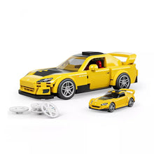 Hot Wheels Brick Shop yellow Honda S2000 toy car set with small car and accessories