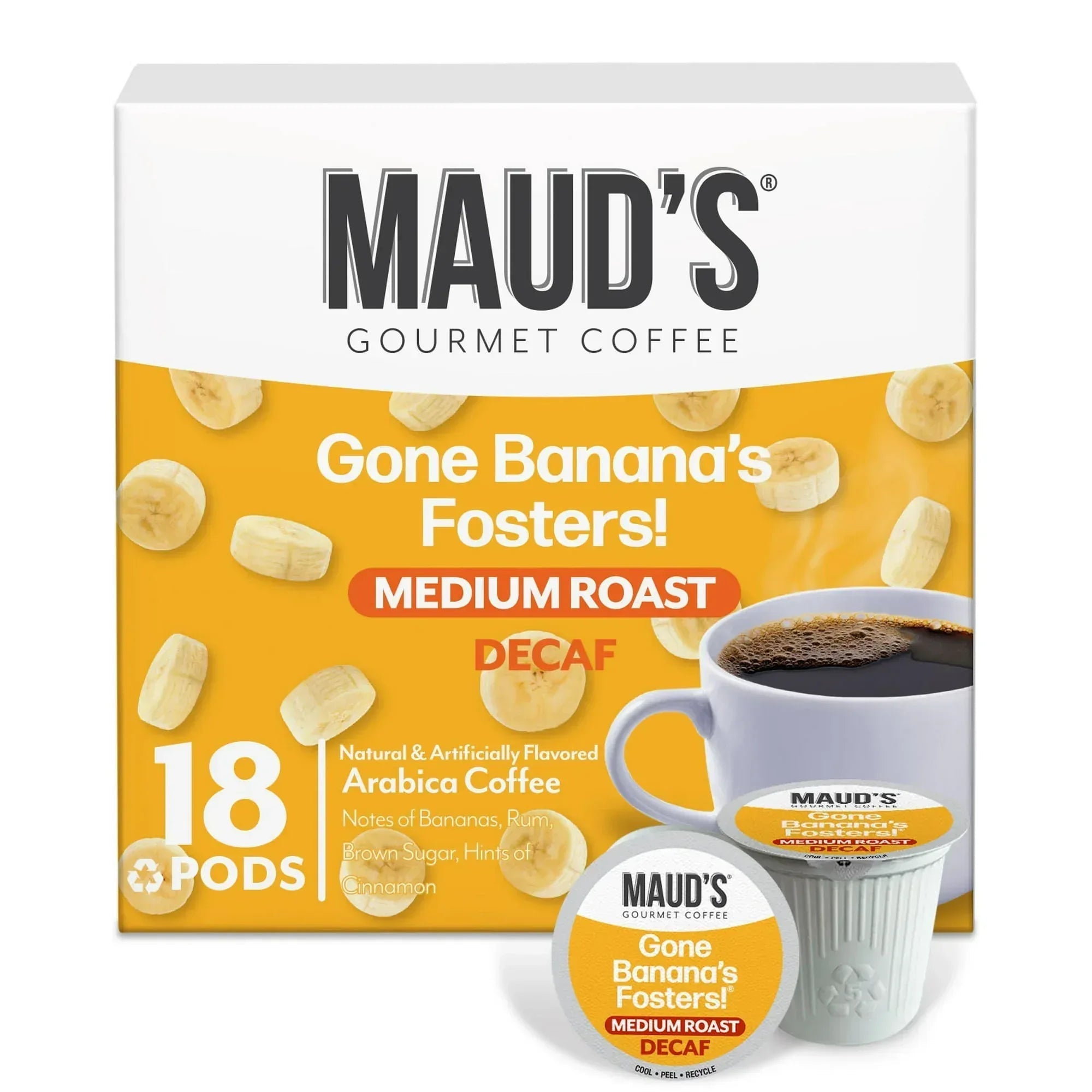 Maud's Decaf Raspberry Chocolate Flavored Coffee Pods, 18 ct, Decaffeinated Medium Roast Flavored Coffee in Recyclable Single Serve Pods – 100% Arabica Beans, Compatible with Keurig K Cups Maker