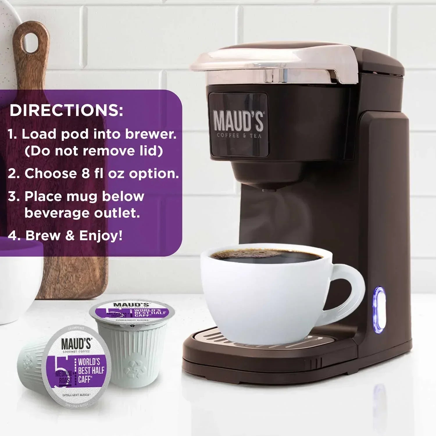 Maud's Half Caff Medium Roast Coffee Pods, 72 ct.