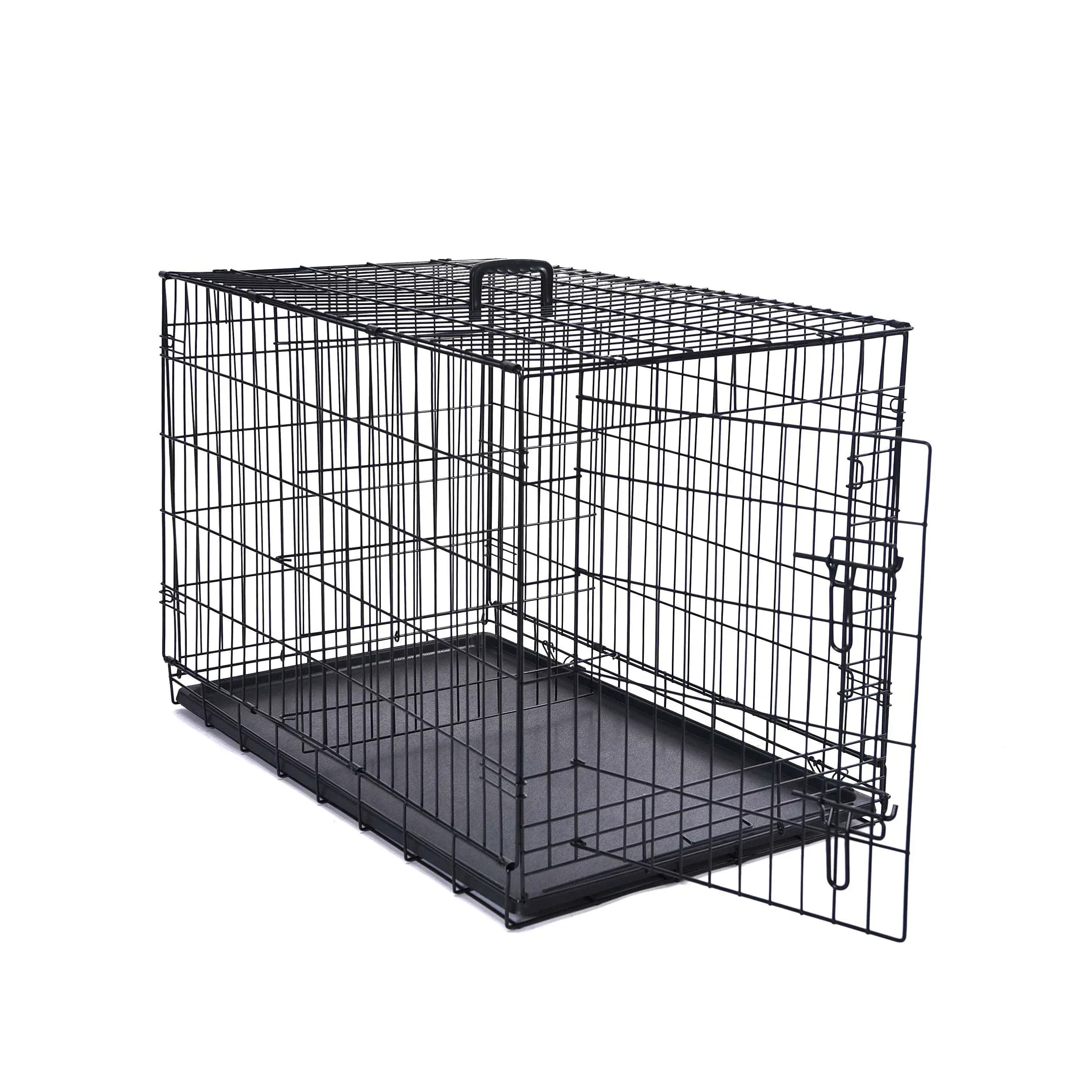 Max & Marlow Single-Door Dog Crate, Foldable Metal Wire Kennel, Portable, Tray and Divider Included, 30" x 19" x 21.5"