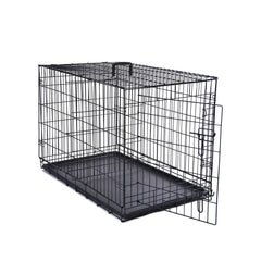 Max & Marlow Single-Door Dog Crate, Foldable Metal Wire Kennel, Portable, Tray and Divider Included, 30" x 19" x 21.5"