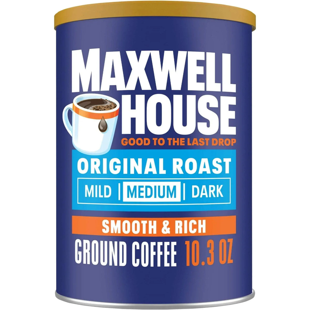 Maxwell House Original Roast Ground Coffee, 10.3 oz Canister, Medium