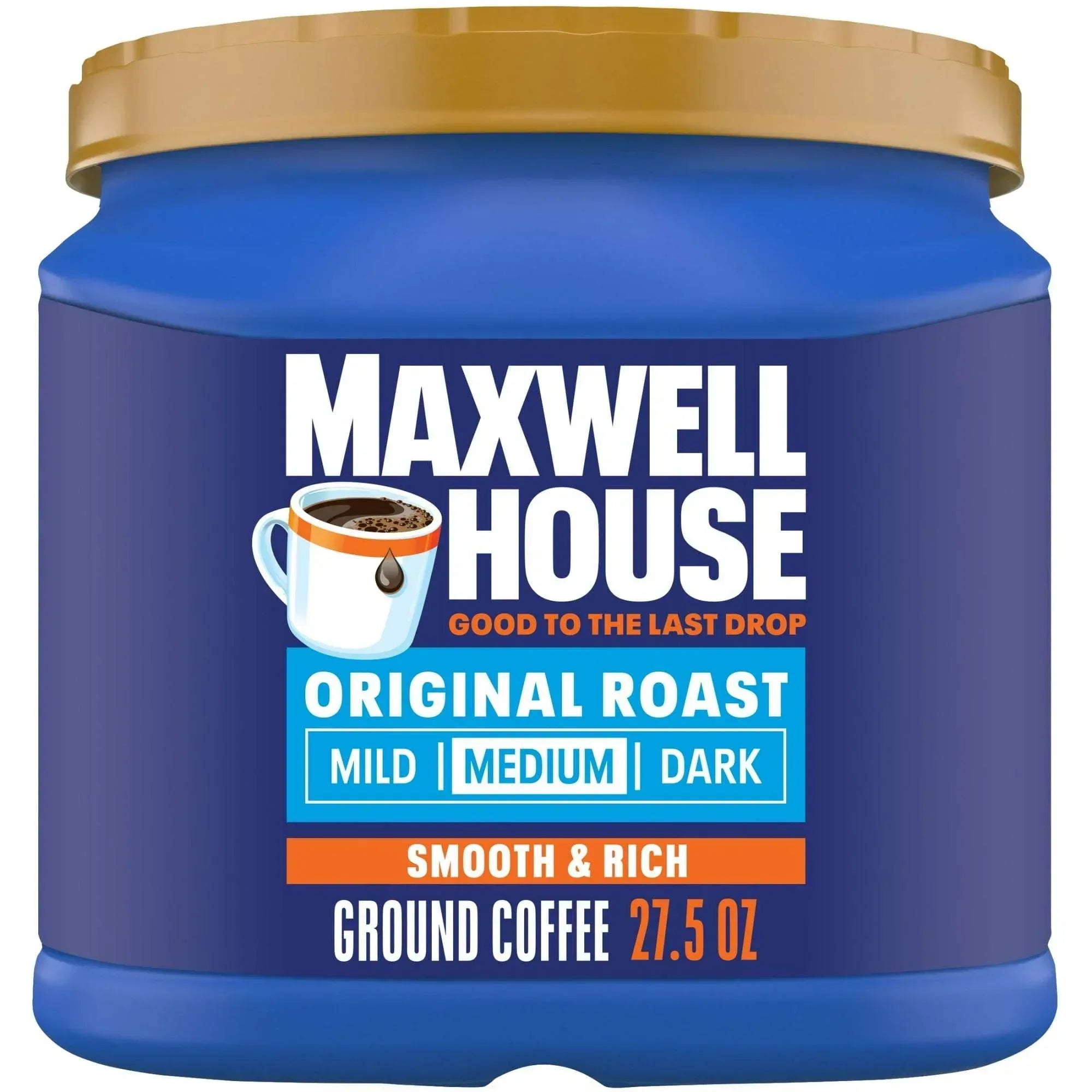 Maxwell House Original Roast Ground Coffee, 10.3 oz Canister, Medium