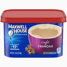 Maxwell House International café Français coffee mix tub with lid