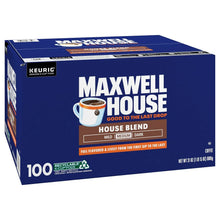 Coffee pod box with Maxwell House House Blend label, 100 K-Cup pods