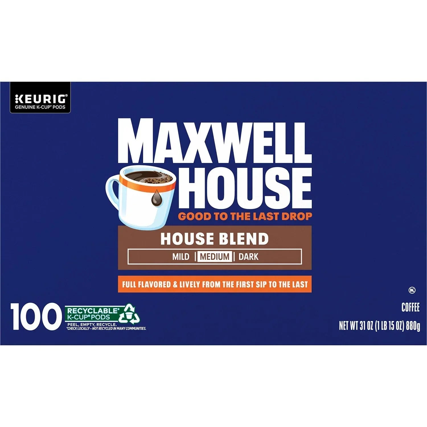 Maxwell House House Blend Medium K-Cup Coffee Pods 100 ct. - USA MEGA SHOP
