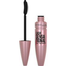 Black mascara wand with a pink mascara tube and cap