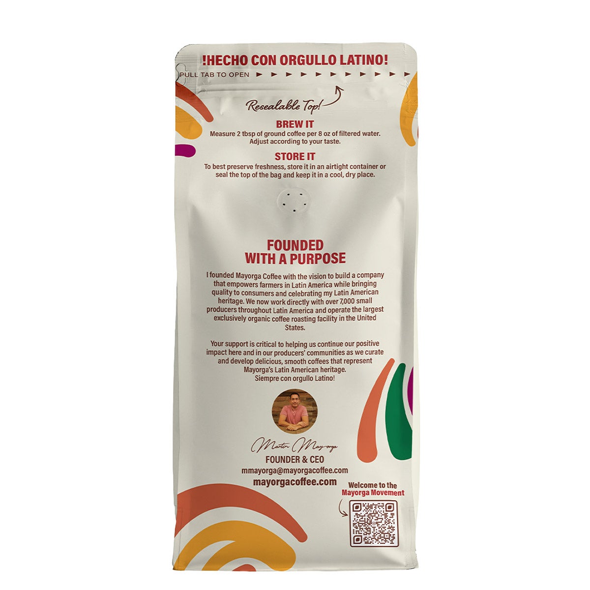 Mayorga Buenos D√≠as, USDA Organic, Light Roast, Whole Bean Coffee, 2lb, 2-pack
