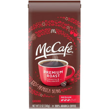 Ground coffee bag with McCafe logo and "Premium Roast" "Smooth & Balanced" medium