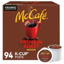 K-Cup coffee pods box, 94 count, McCafé Premium Roast medium