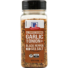 McCormick all purpose seasoning bottle with garlic, onion, black pepper and sea salt label