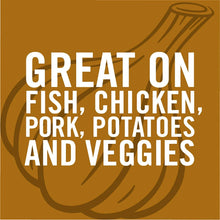 Seasoning brand graphic text reading “GREAT ON FISH, CHICKEN, PORK, POTATOES AND VEGGIES”