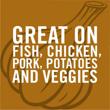 Great on fish, chicken, pork, potatoes and veggies promotional graphic