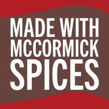 Made with McCormick spices badge on chili seasoning mix packaging