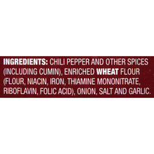 McCormick Original Chili seasoning mix ingredients list panel