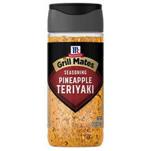 McCormick Grill Mates Pineapple Teriyaki seasoning bottle with red label and black cap