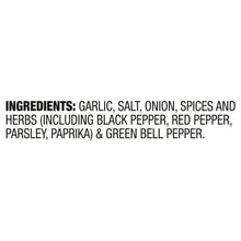 Ingredients panel for Montreal Chicken seasoning: garlic, salt, onion, spices, herbs, peppers