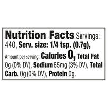 Nutrition Facts panel for Montreal Chicken seasoning, servings and calories info