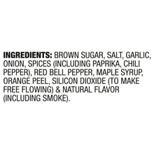 Seasoning ingredients panel with list including brown sugar, salt, garlic, onion